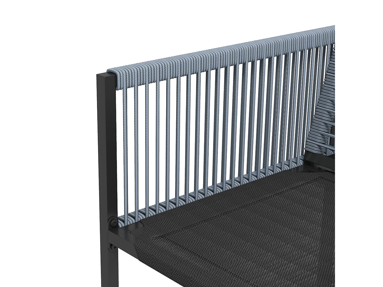 Nolu 4 Seater Dark Grey Outdoor Dining Set Steel Frame Texteline Chairs Tempered Glass Table