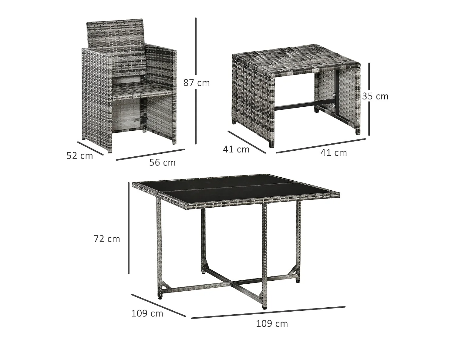 Vidiva Viha Faux Rattan 8 Seater Outdoor Dining Set Mixed Grey