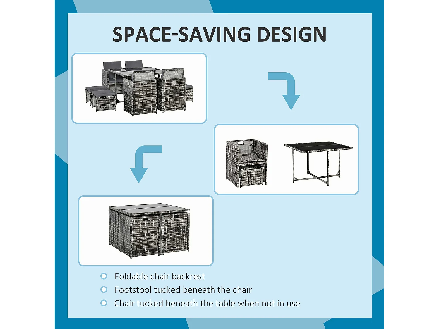 Vidiva Viha Faux Rattan 8 Seater Outdoor Dining Set Mixed Grey