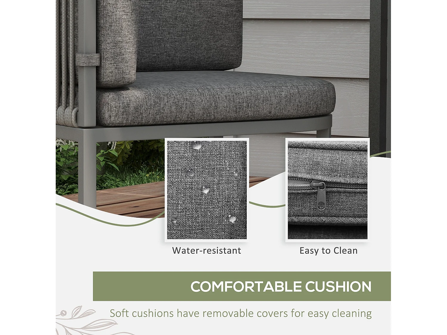 Vidi Grey Rattan Style 4 Seater Cube Garden Set with Cushions