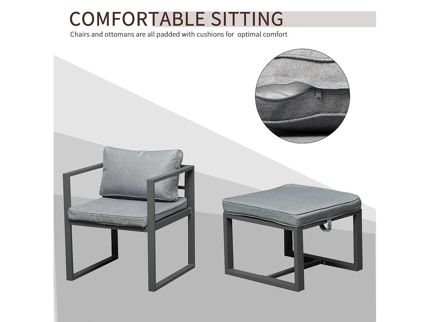 Moyoha 9 Piece Grey Aluminium Space Saving Garden Cube Dining Set with Cushions