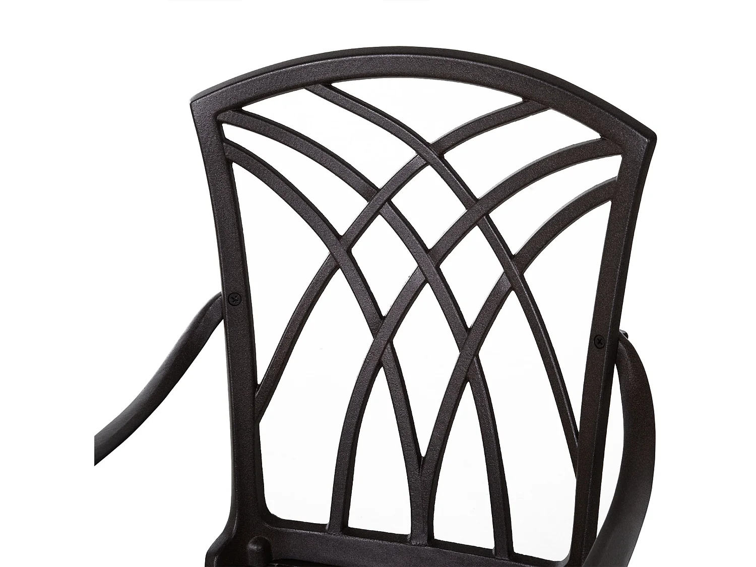 Rohafa Brown Cast Aluminium 4 Seater Garden Dining Set with Armchairs and Round Table