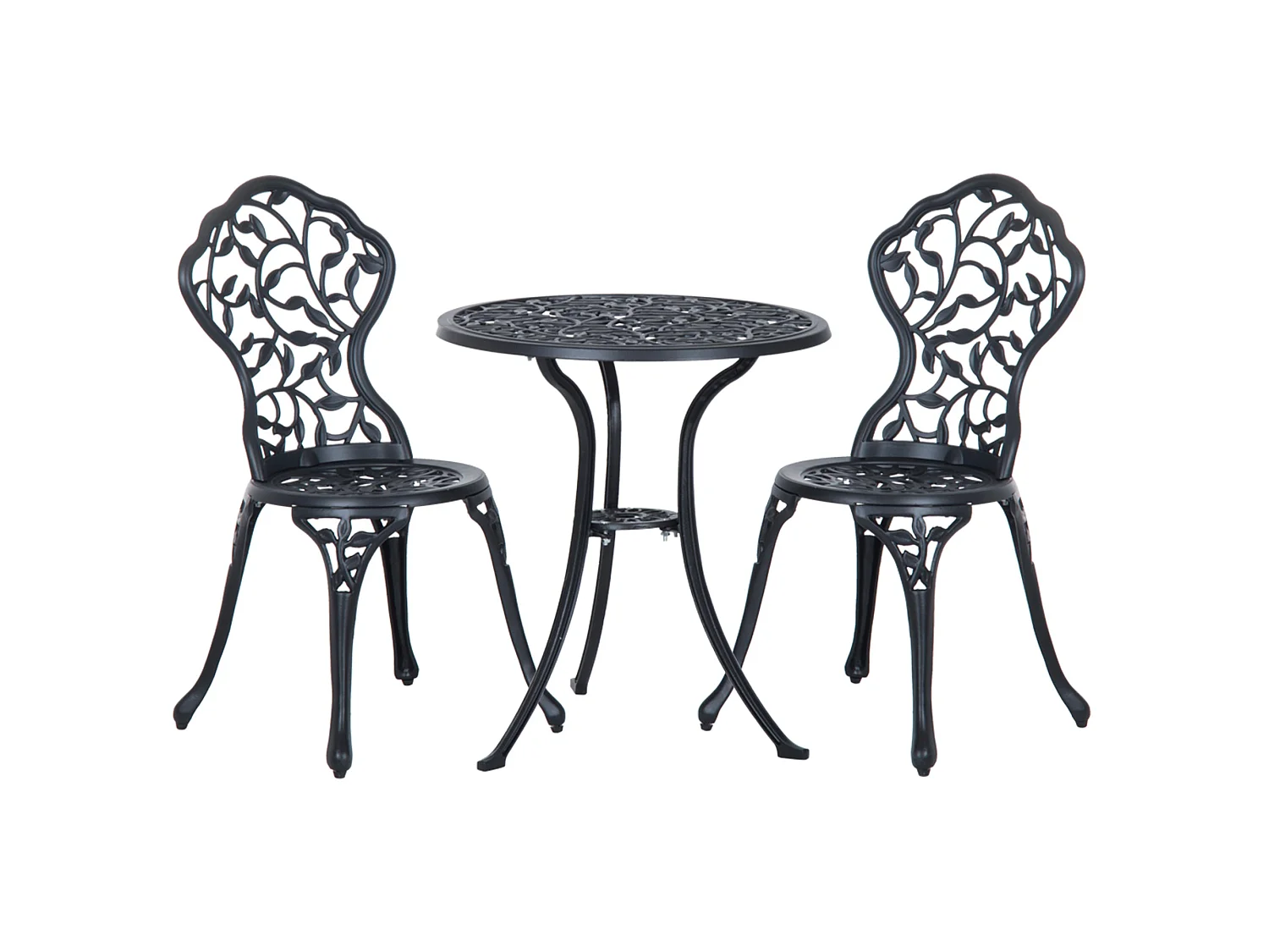 Kanesu 3 Piece Aluminium Bistro Dining Set Antique Black