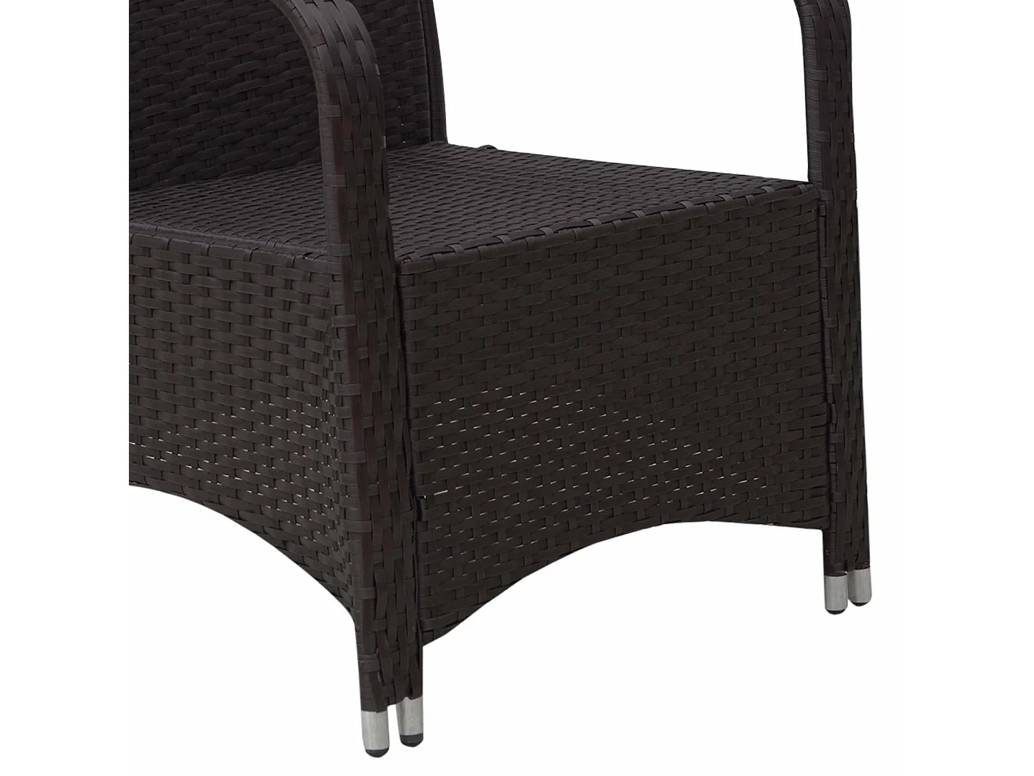 Lofita 3 Piece Rattan Bistro Set Brown and Cream Cushions with Protective Cover