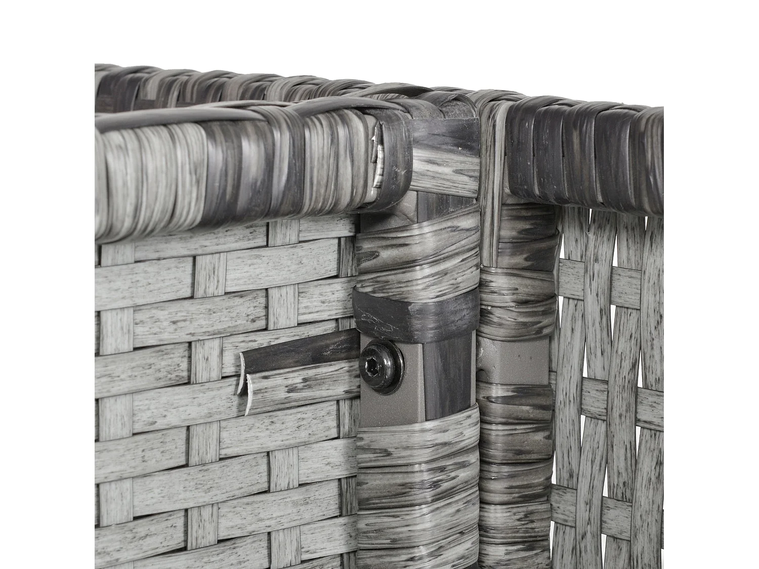 Noco Grey 8 Seater Outdoor Rattan Dining Set with Armchairs and Footstools