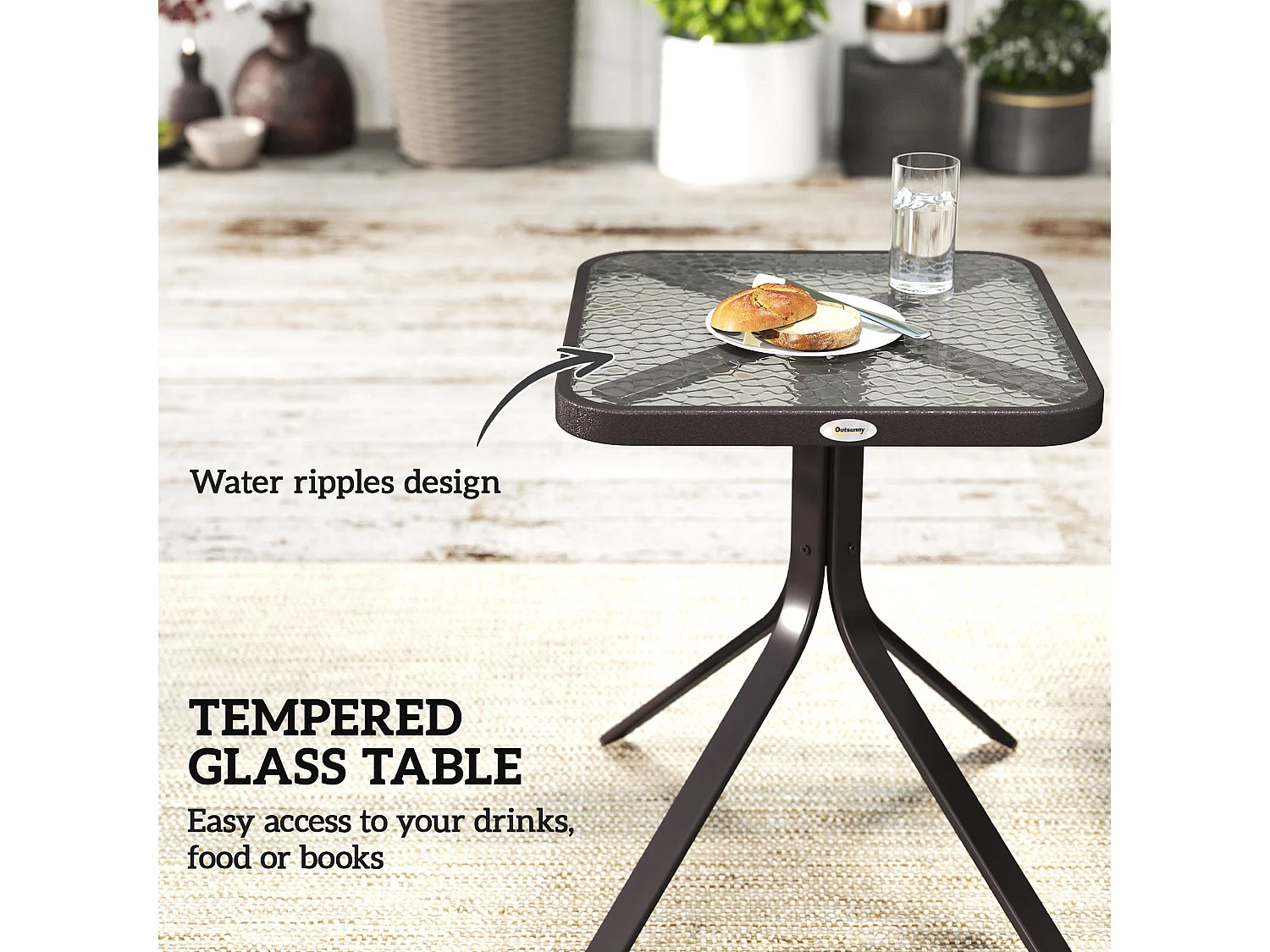 Banafa 3 Piece Outdoor Glider Bistro Set 2 Chairs and Table Grey