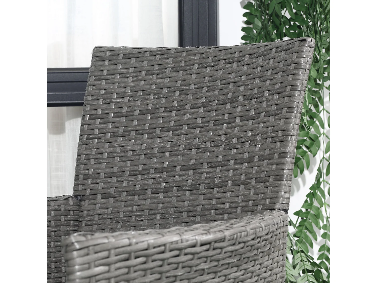 Ranoyo Ziba Grey 3 Piece Rattan Garden Bistro Set with 2 Tier Coffee Table