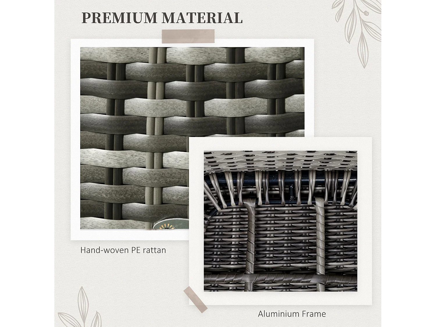 Viviel 6 Seater Grey Rattan Garden Dining Set with Cushioned Seats