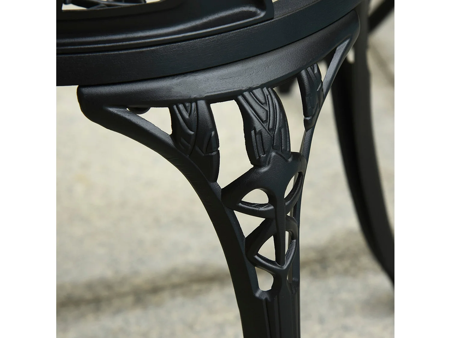 Malutte 3 Piece Aluminium Floral Bistro Set Black