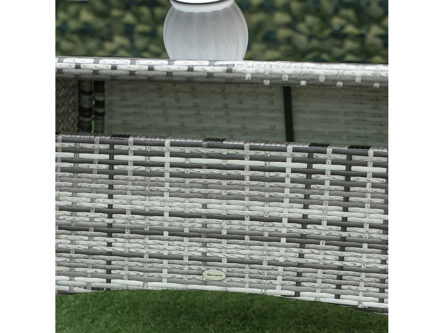 Zila 6 Seater Grey Rattan Outdoor Dining Set with Cushioned Armchairs and 5mm Glass Table