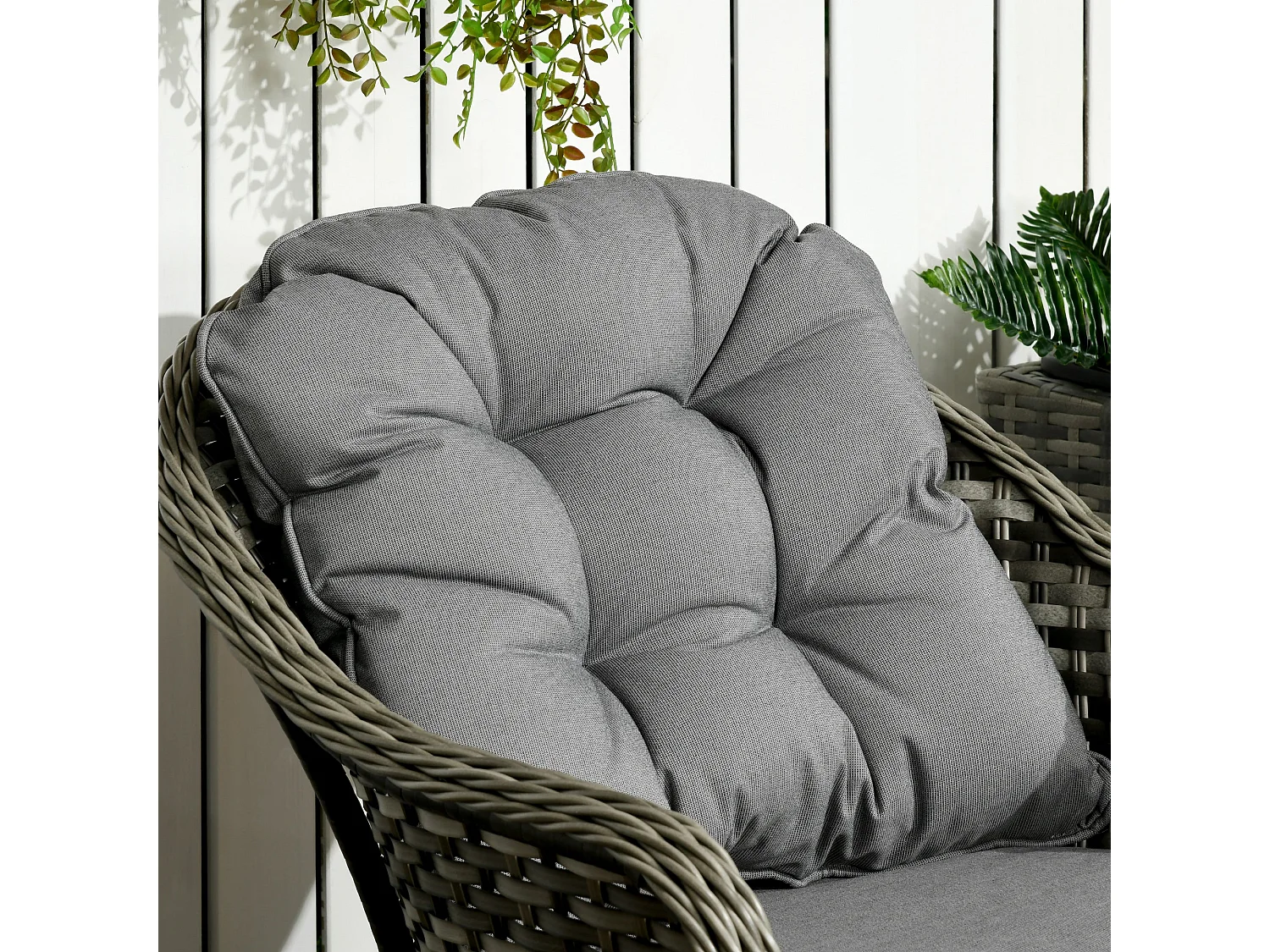 Yosu Grey 3 Piece Rattan Bistro Set with Glass Top Table