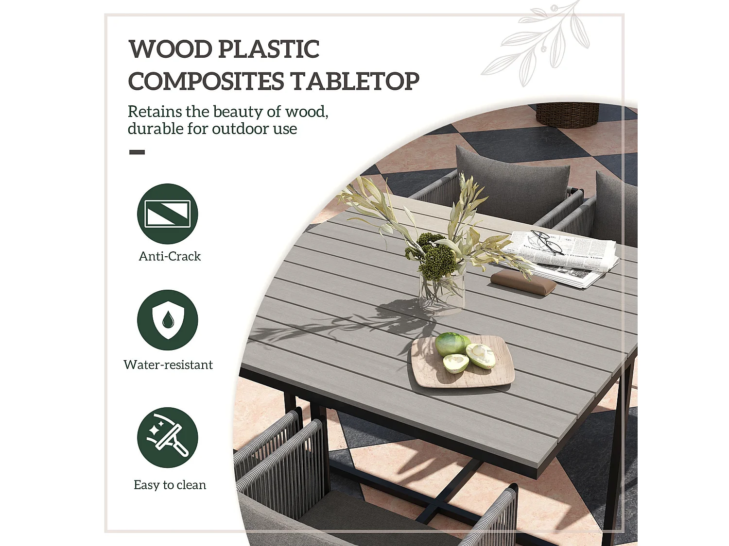 Donino Grey 4 Seater Rattan Cube Dining Set with Cushions and Wood Effect Table