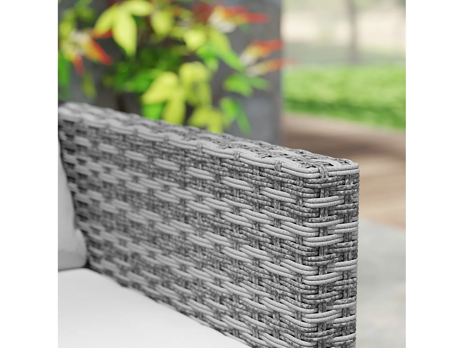 Dobaso Grey 3 Piece Rattan Bistro Set with Tempered Glass Table