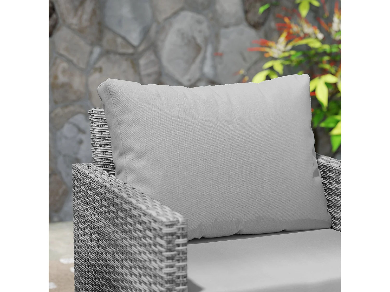 Dobaso Grey 3 Piece Rattan Bistro Set with Tempered Glass Table