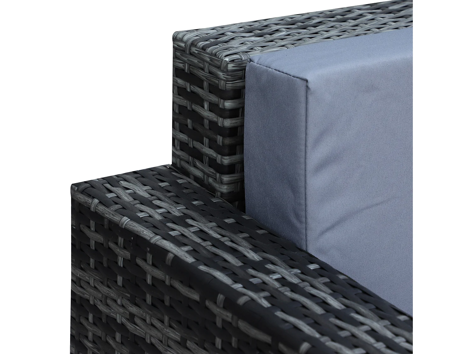 Neloro Mixed Grey 3 Seater PE Rattan Outdoor Sofa with Cushions