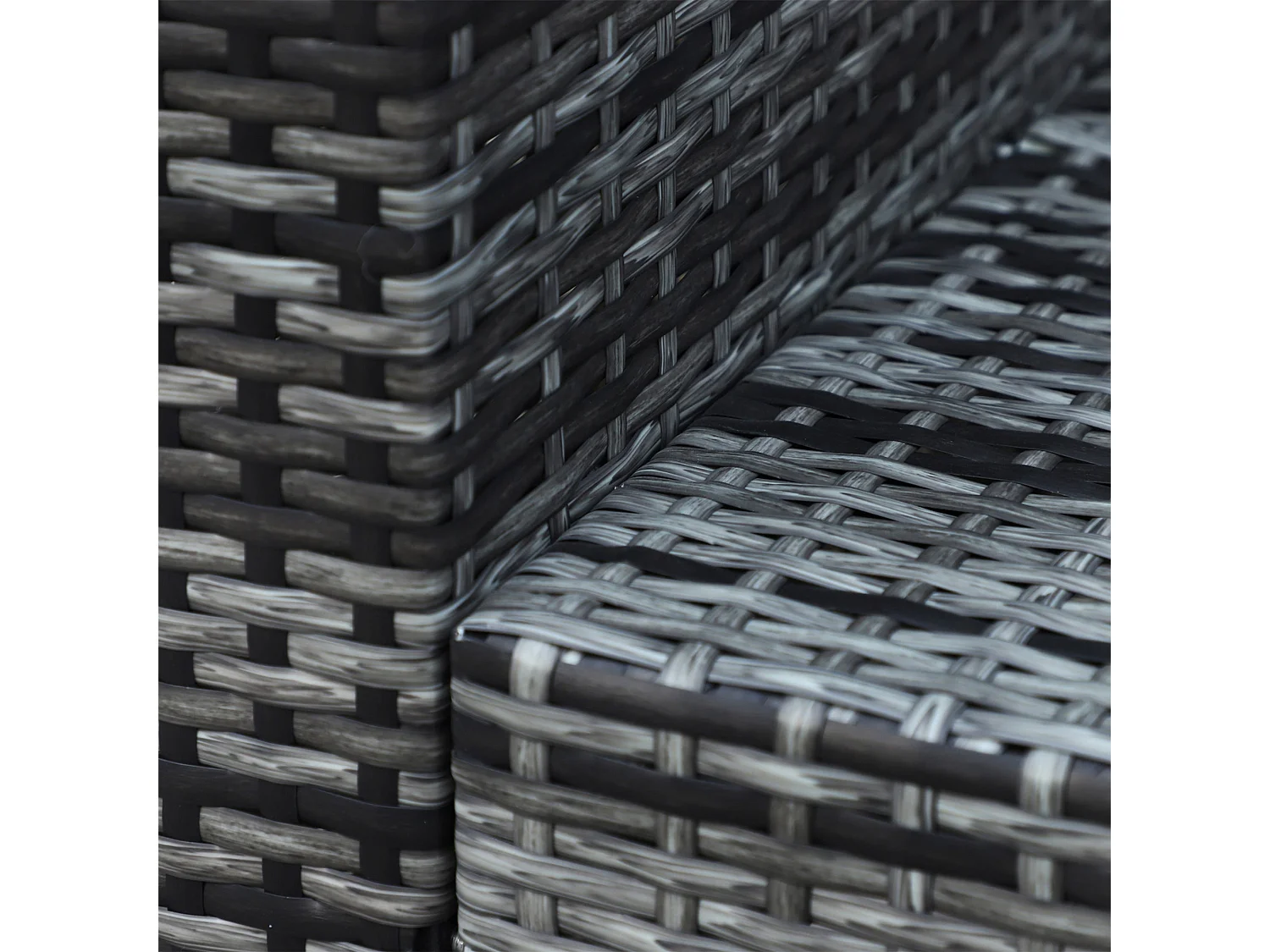 Neloro Mixed Grey 3 Seater PE Rattan Outdoor Sofa with Cushions
