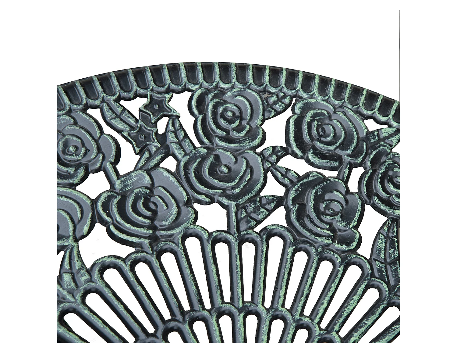 Lafira 3 Piece Cast Aluminium Garden Bistro Set in Antique Green
