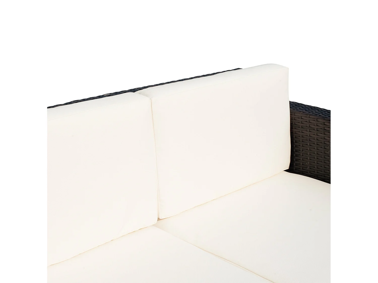 Sese 2 Seater Outdoor Rattan Sofa Brown with White Cushions