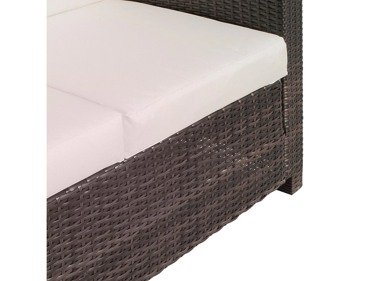 Sese 2 Seater Outdoor Rattan Sofa Brown with White Cushions