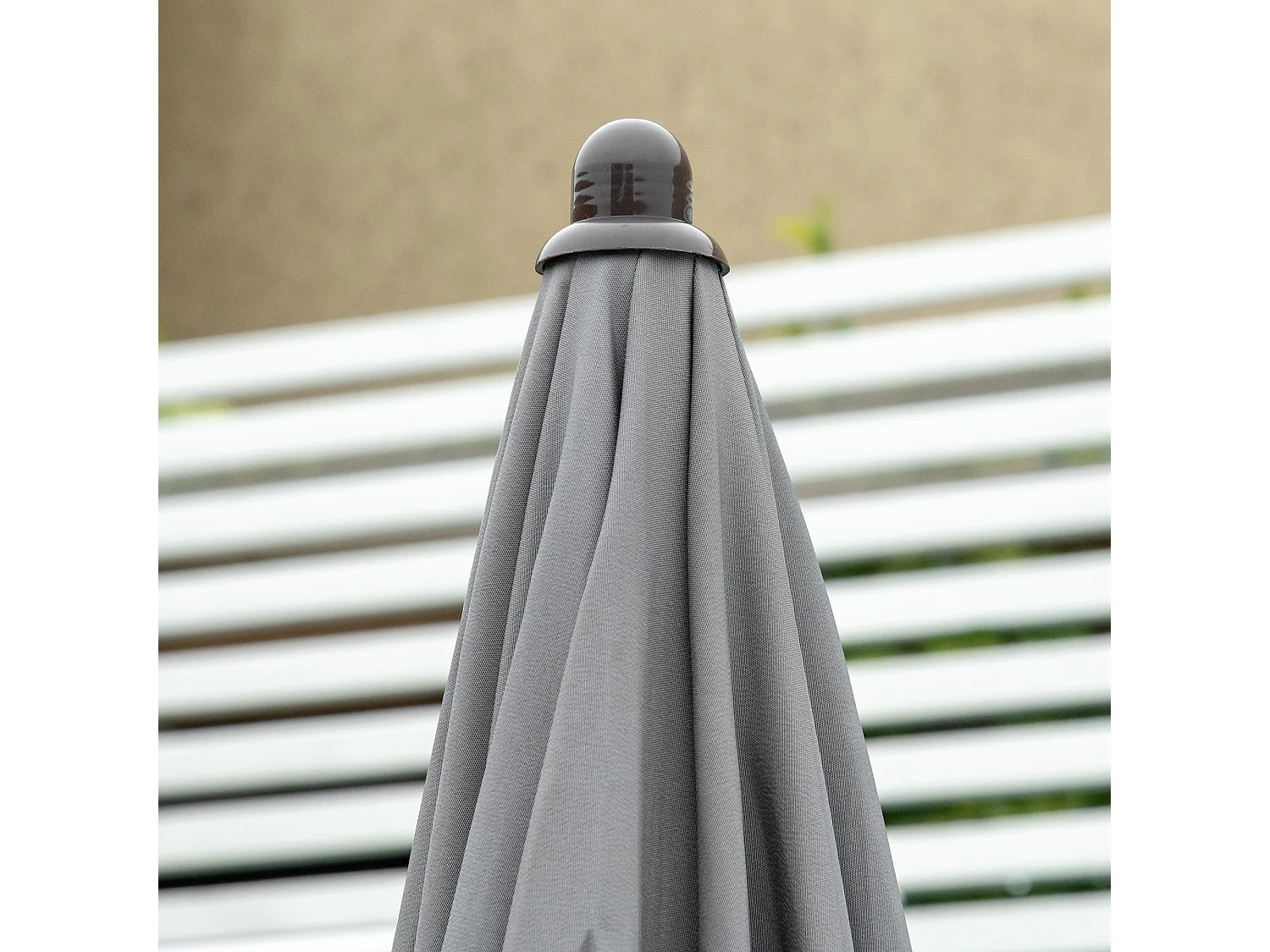 Misotte 4 Seater Outdoor Dining Set Folding Mesh Chairs Round Tempered Glass Table Parasol