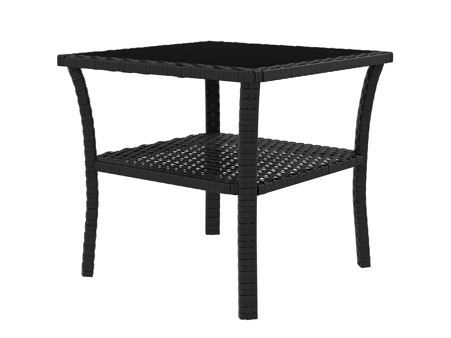 Keso 2 Tier Square Outdoor Coffee Table Black