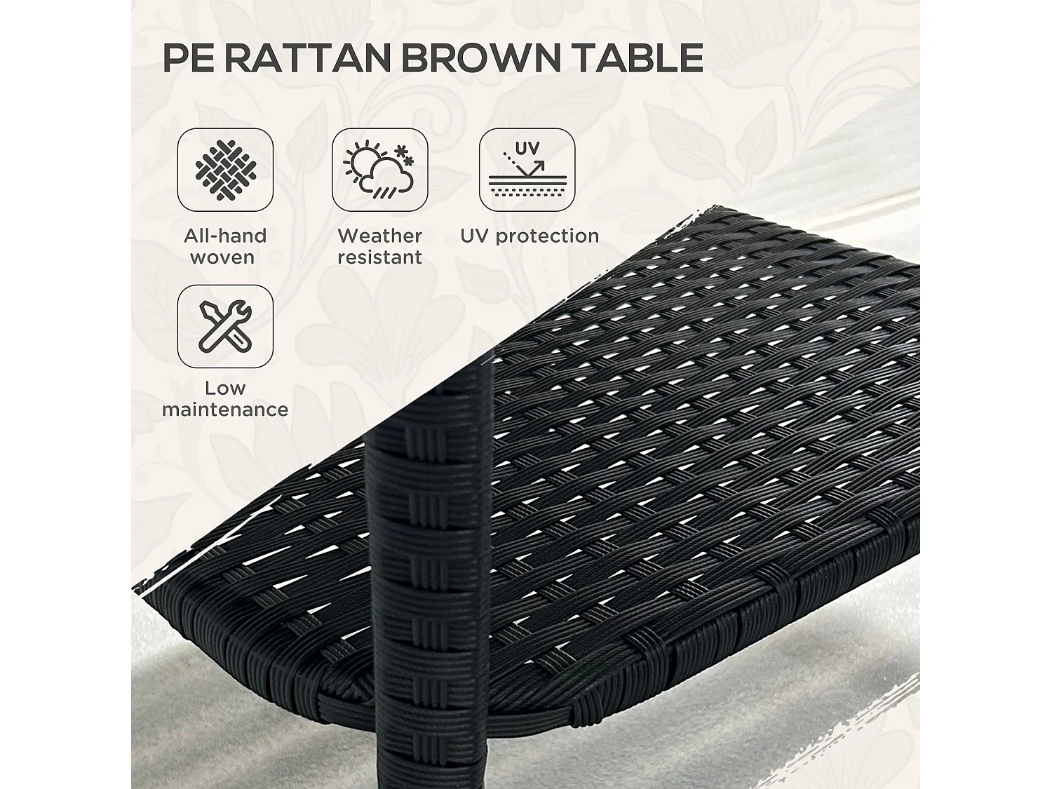 Keso 2 Tier Square Outdoor Coffee Table Black