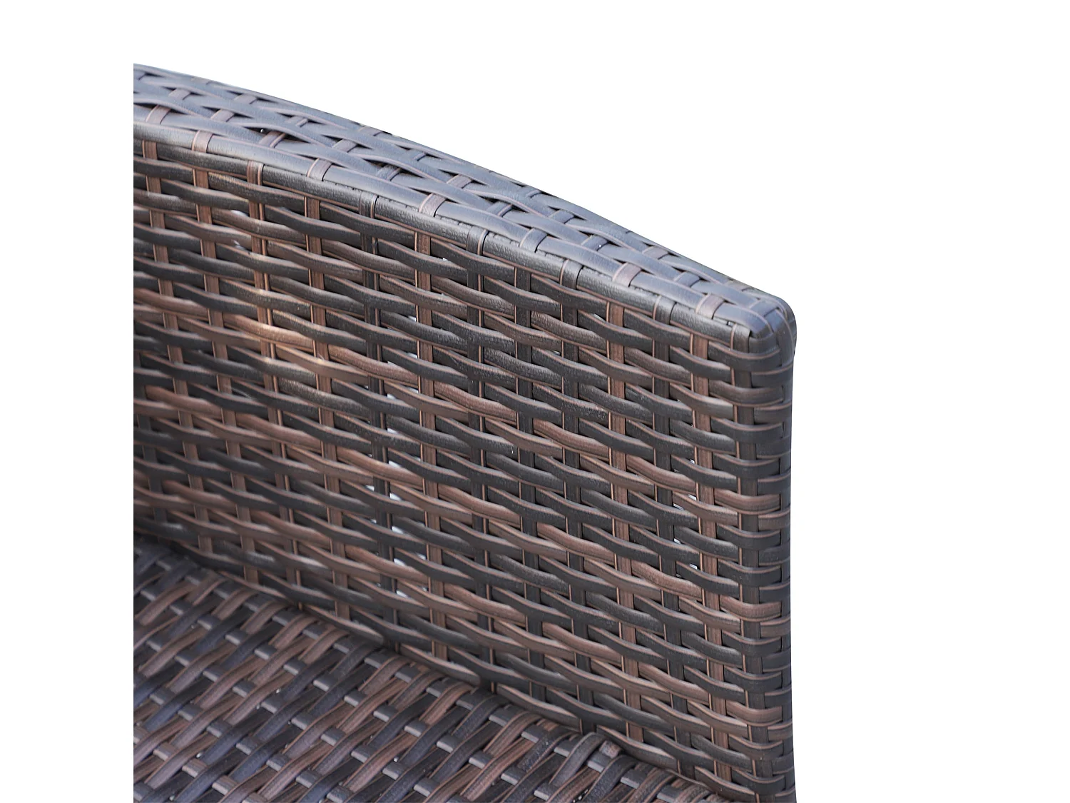 Dine Rattan 6 Seater Outdoor Dining Set Brown PE Rattan Cushioned Armchairs Rectangular Tempered Glass Table