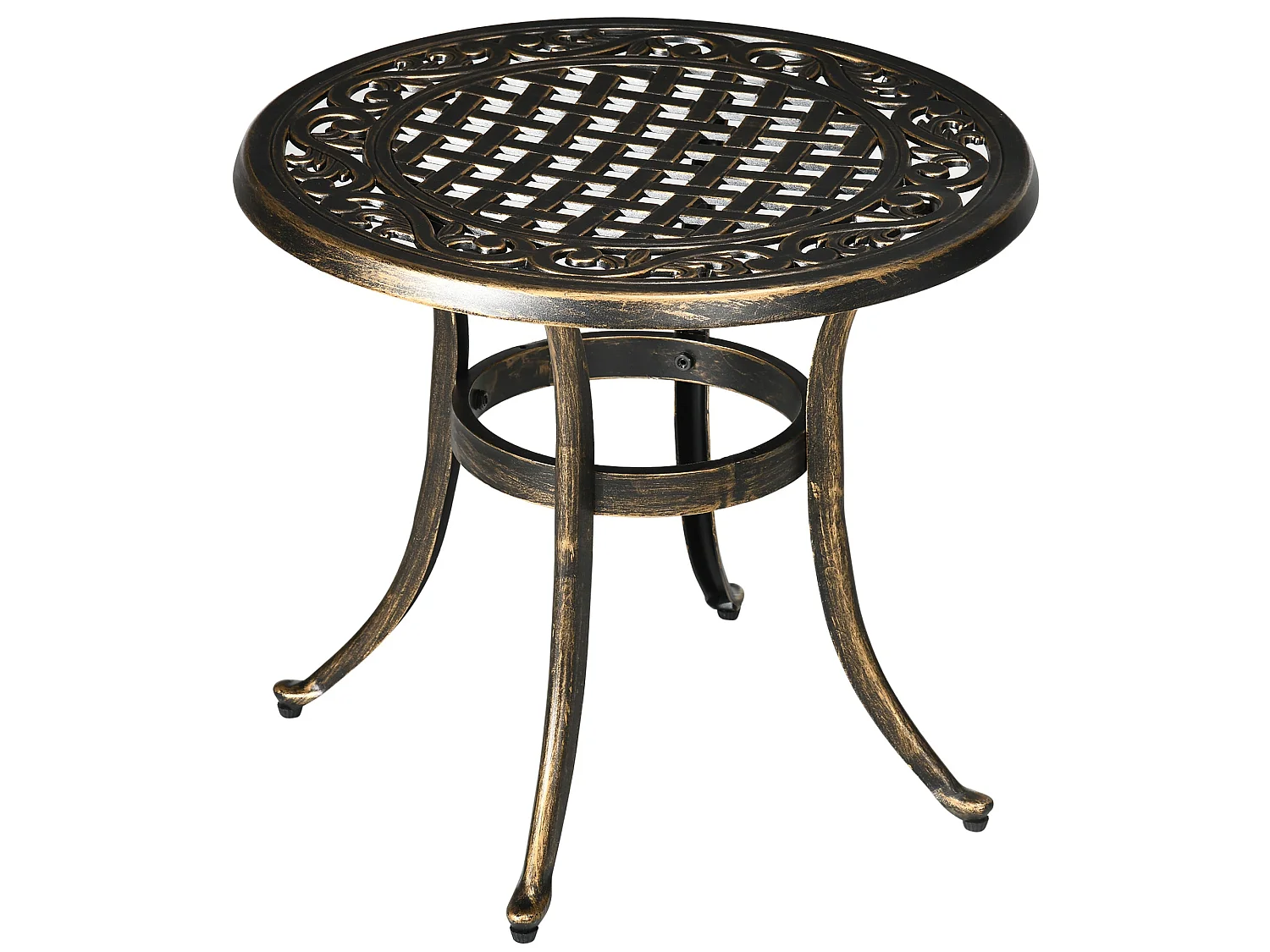 Sani Cast Aluminium Bronze Outdoor Side Table 60cm with Adjustable Anti Slip Feet