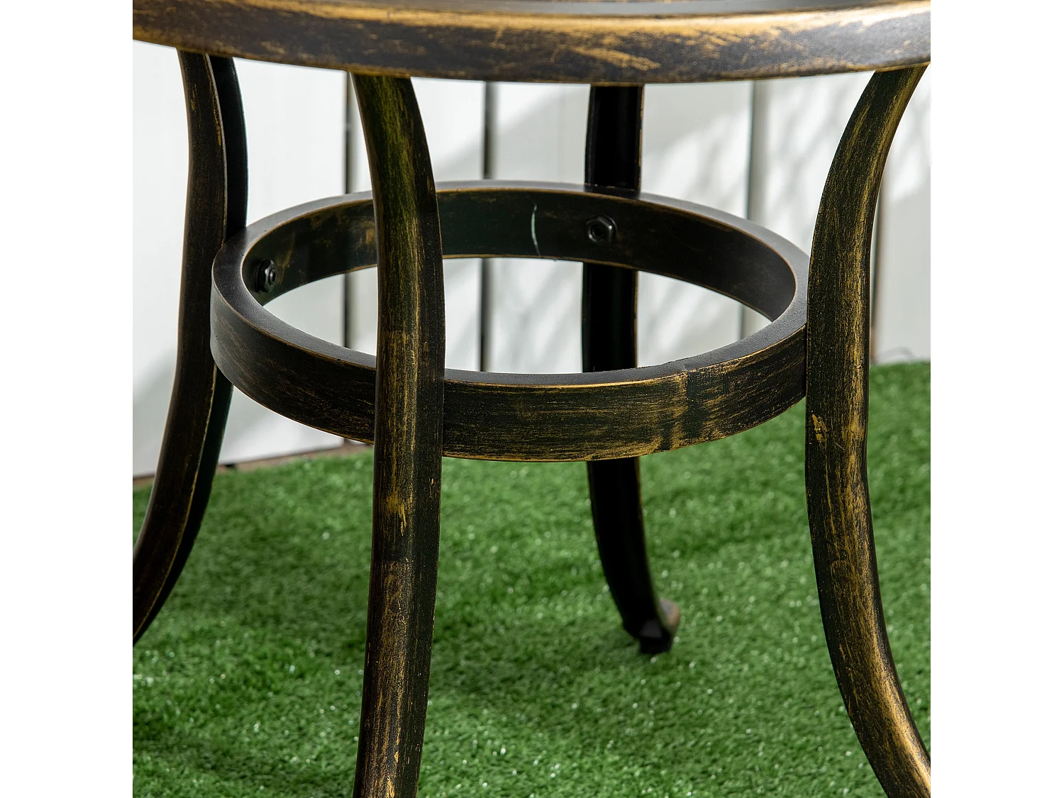Sani Cast Aluminium Bronze Outdoor Side Table 60cm with Adjustable Anti Slip Feet
