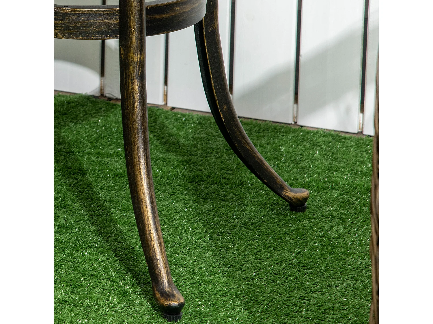 Sani Cast Aluminium Bronze Outdoor Side Table 60cm with Adjustable Anti Slip Feet