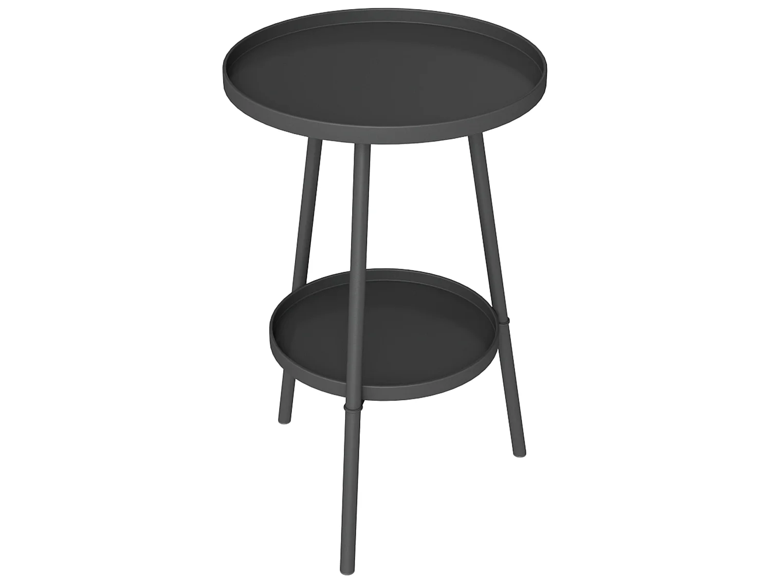 Tocore Black 2 Tier Round Metal Outdoor Bistro Table