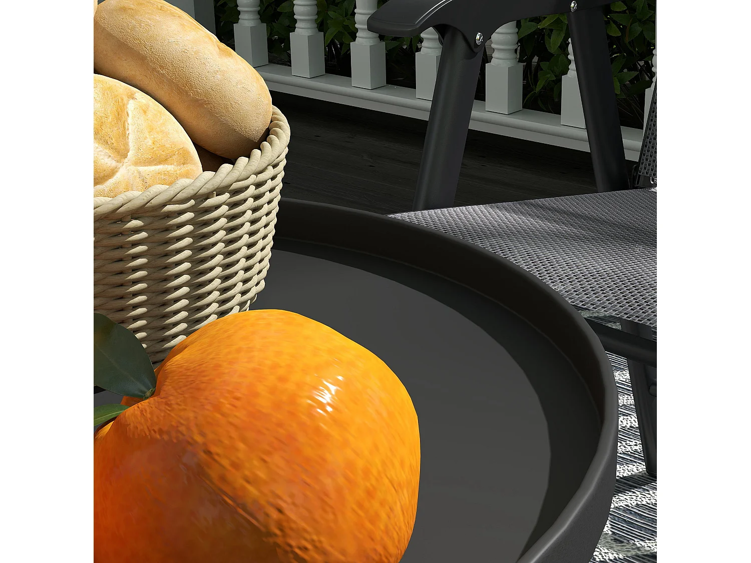 Tocore Black 2 Tier Round Metal Outdoor Bistro Table