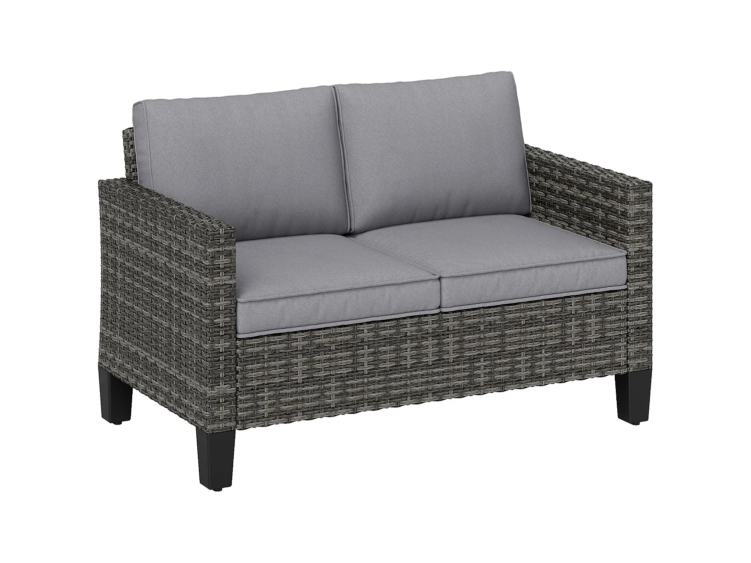 Nolo Dark Grey 2 Seater Outdoor Sofa With Cushions