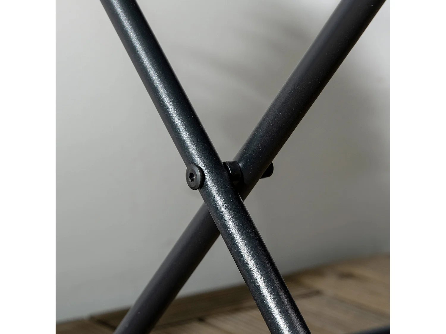 Kenila Black Square Folding Rattan Style Bistro Side Table