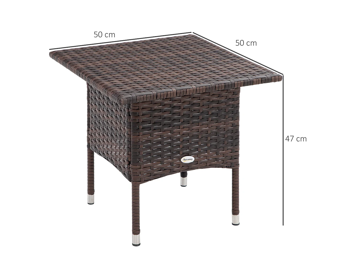 Varilu Mixed Brown Square Rattan Style Outdoor Coffee Table