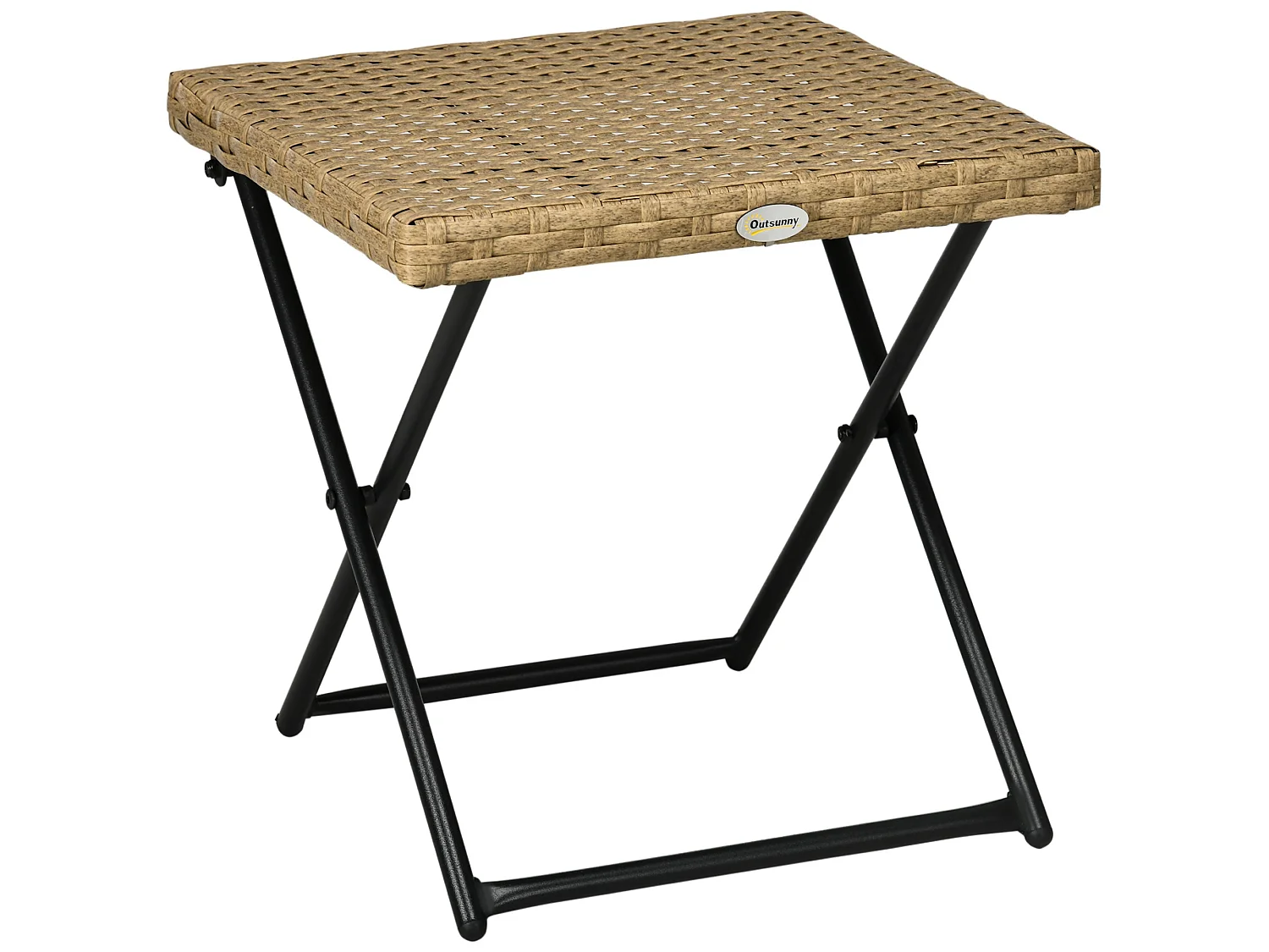 Kenila Natural Rattan Style Square Folding Bistro Side Table