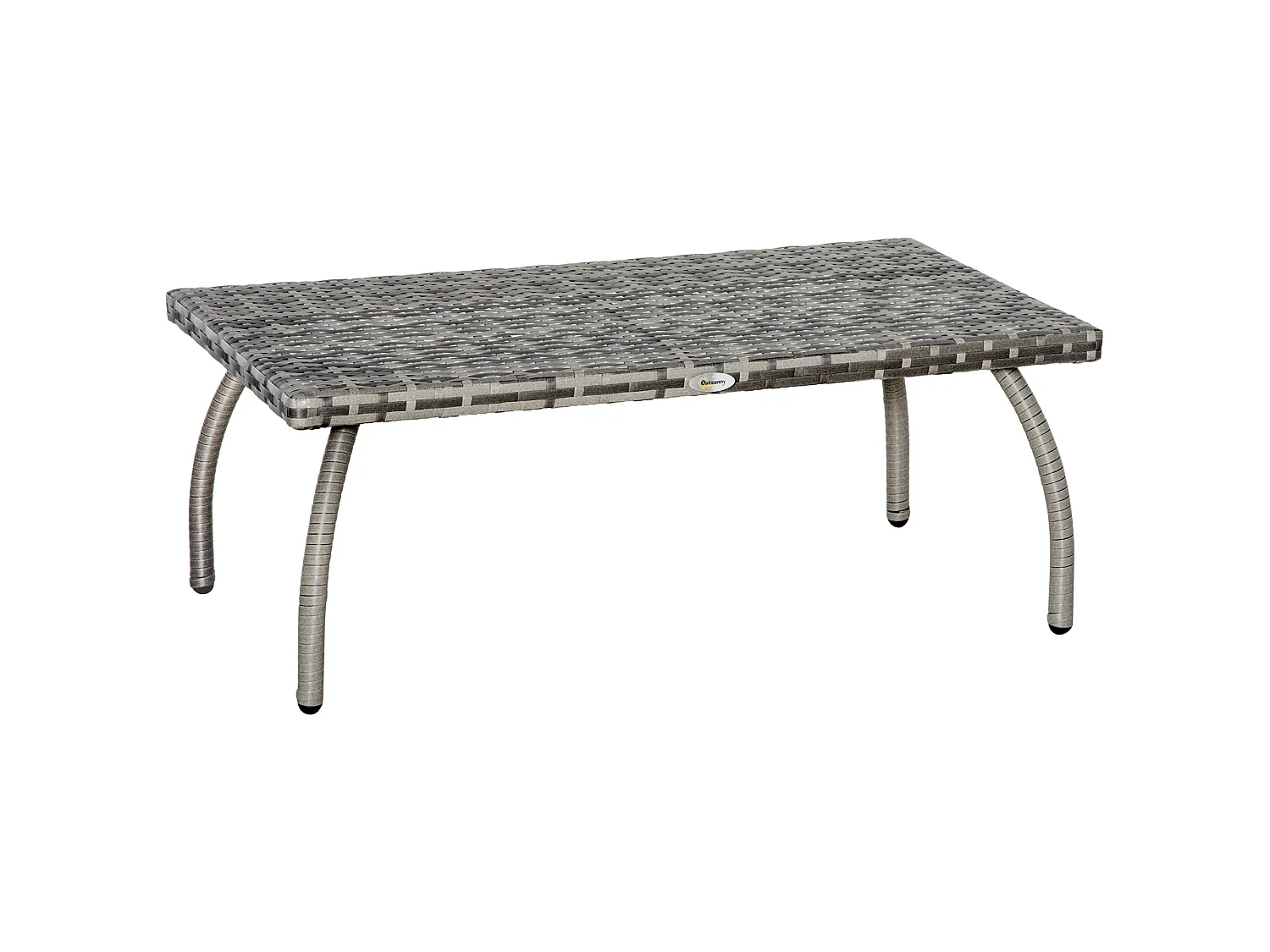 Kedo Grey Rattan Effect Rectangular Outdoor Coffee Table