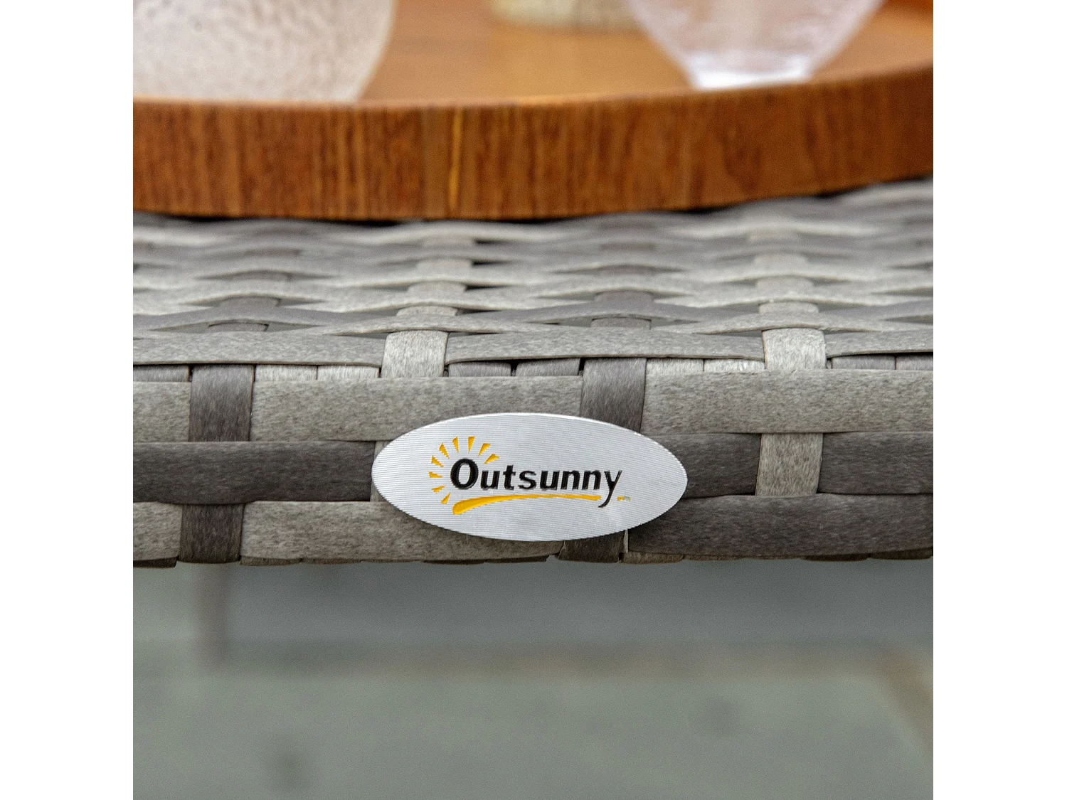 Kedo Grey Rattan Effect Rectangular Outdoor Coffee Table