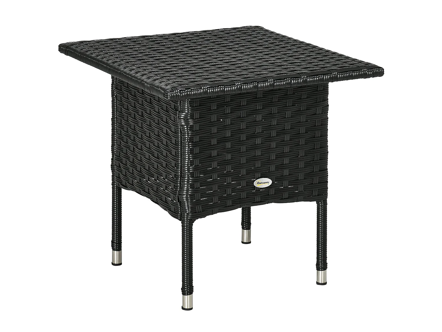 Varilu Black Rattan Style Outdoor Side Table 50x47x50cm