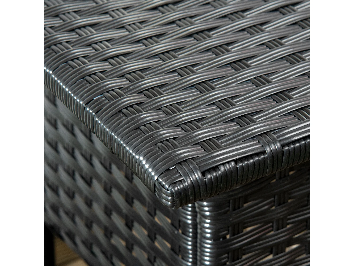 Varilu Black Rattan Style Outdoor Side Table 50x47x50cm