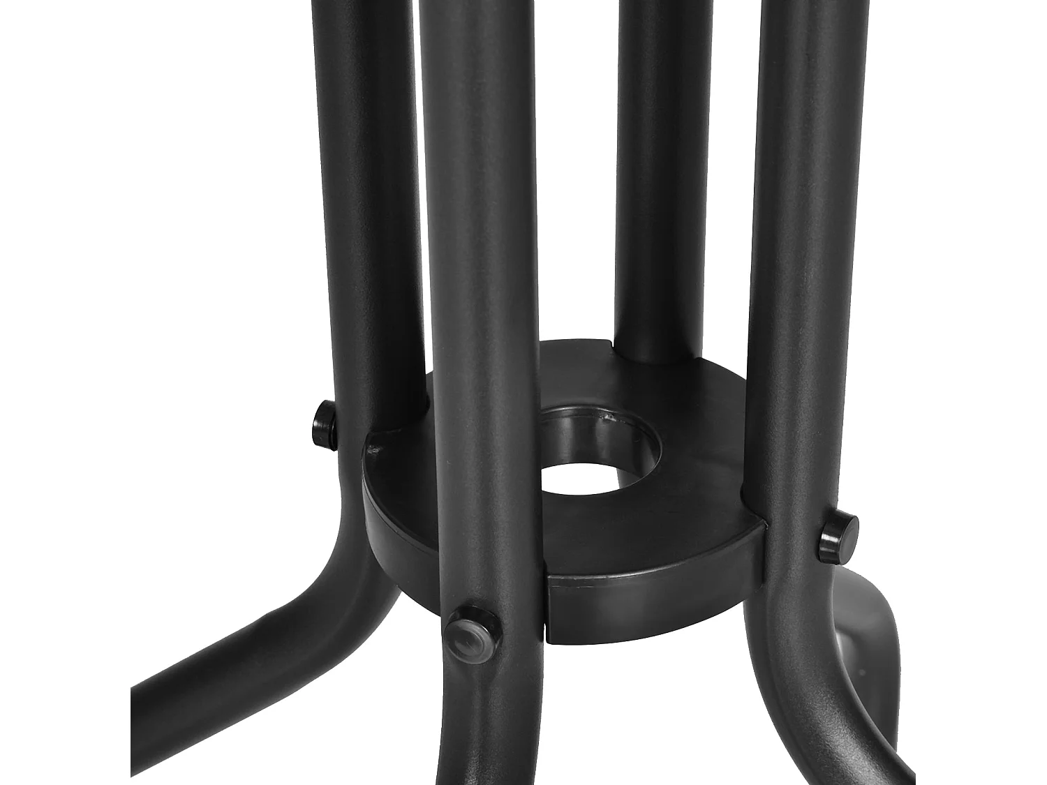 Rano Round Bistro Table 60cm Metal Frame Tempered Glass Black