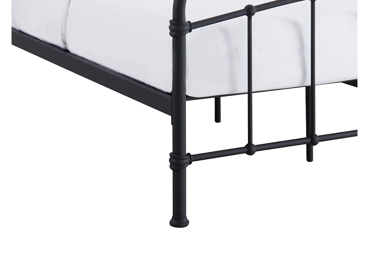 France Black Metal 3ft Single Bed with Headboard and Footboard