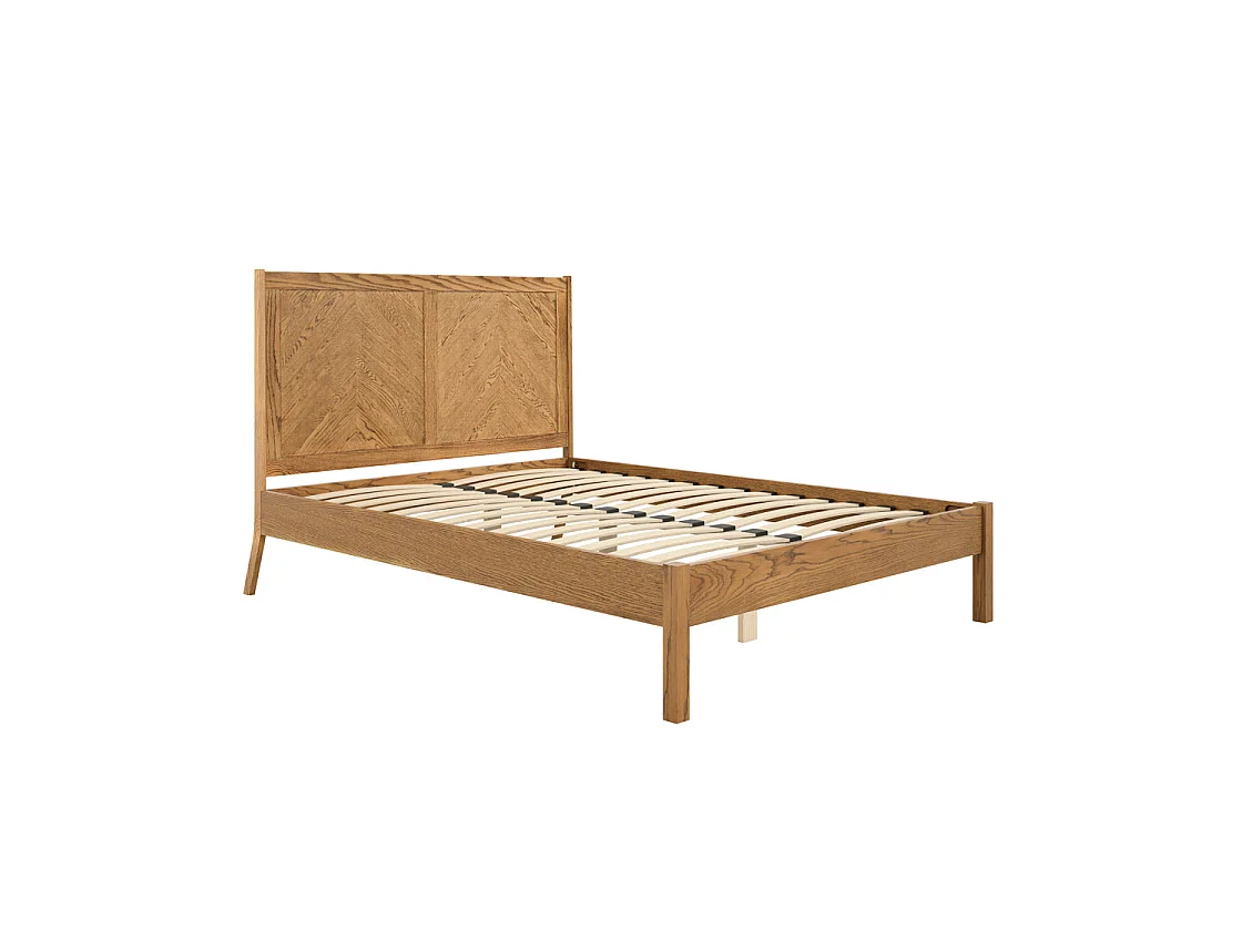 Dungarvan 5ft King Size Chevron Zig Zag Natural Wood Bed