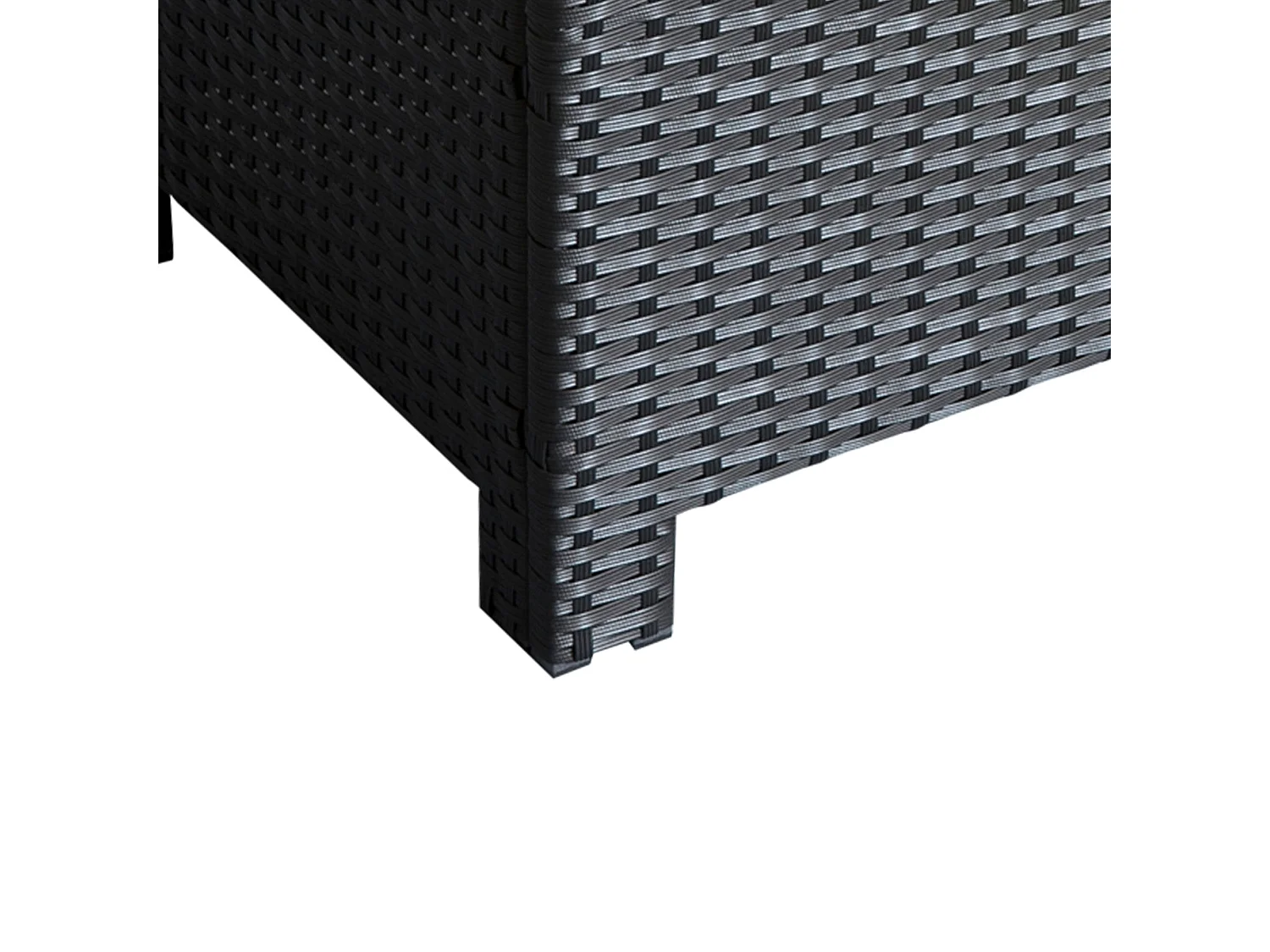 Niyo Black Rattan Rectangular Outdoor Coffee Table with 5mm Tempered Glass Top