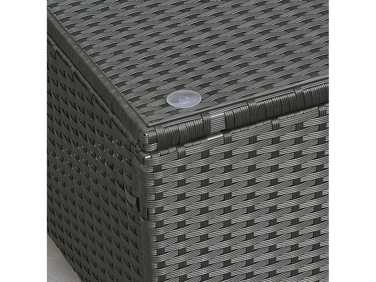 Niyo Black Rattan Rectangular Outdoor Coffee Table with 5mm Tempered Glass Top