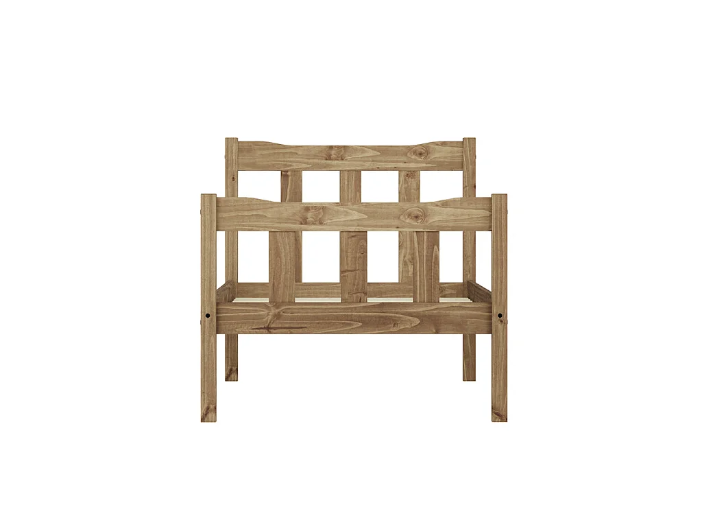 Tralee Brown 3ft Single Pine Bed with Slatted Headboard and Footboard