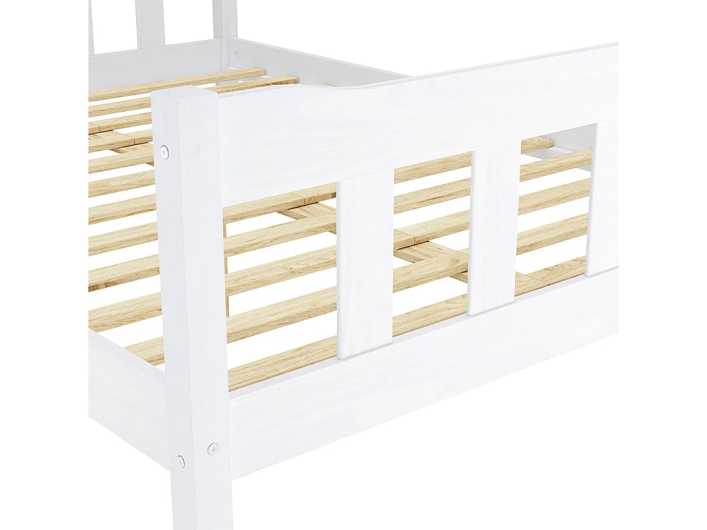 Tralee White Washed Pine 3ft Single Bed with Slatted Headboard and Footboard