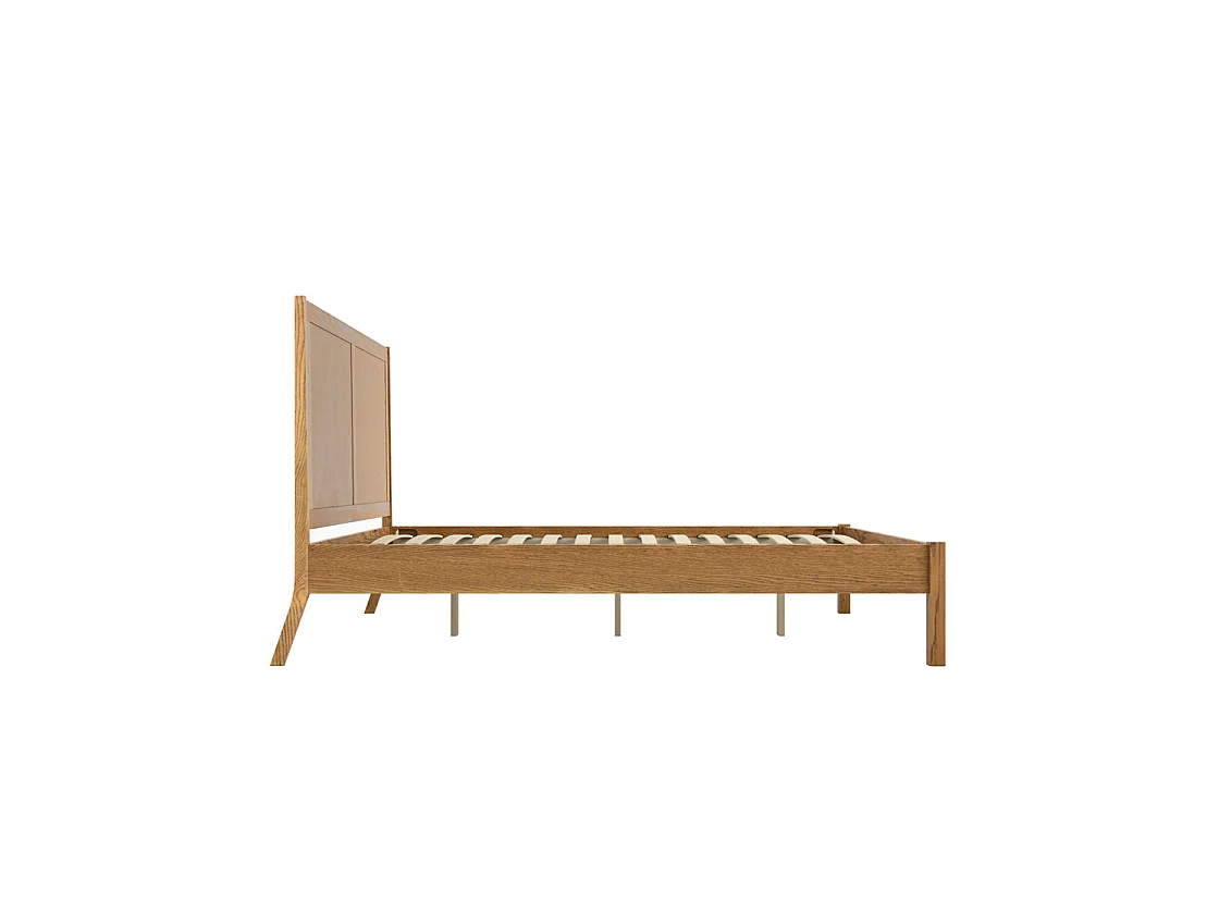 Dungarvan Chevron Natural Wood 4ft6 Double Bed with Headboard