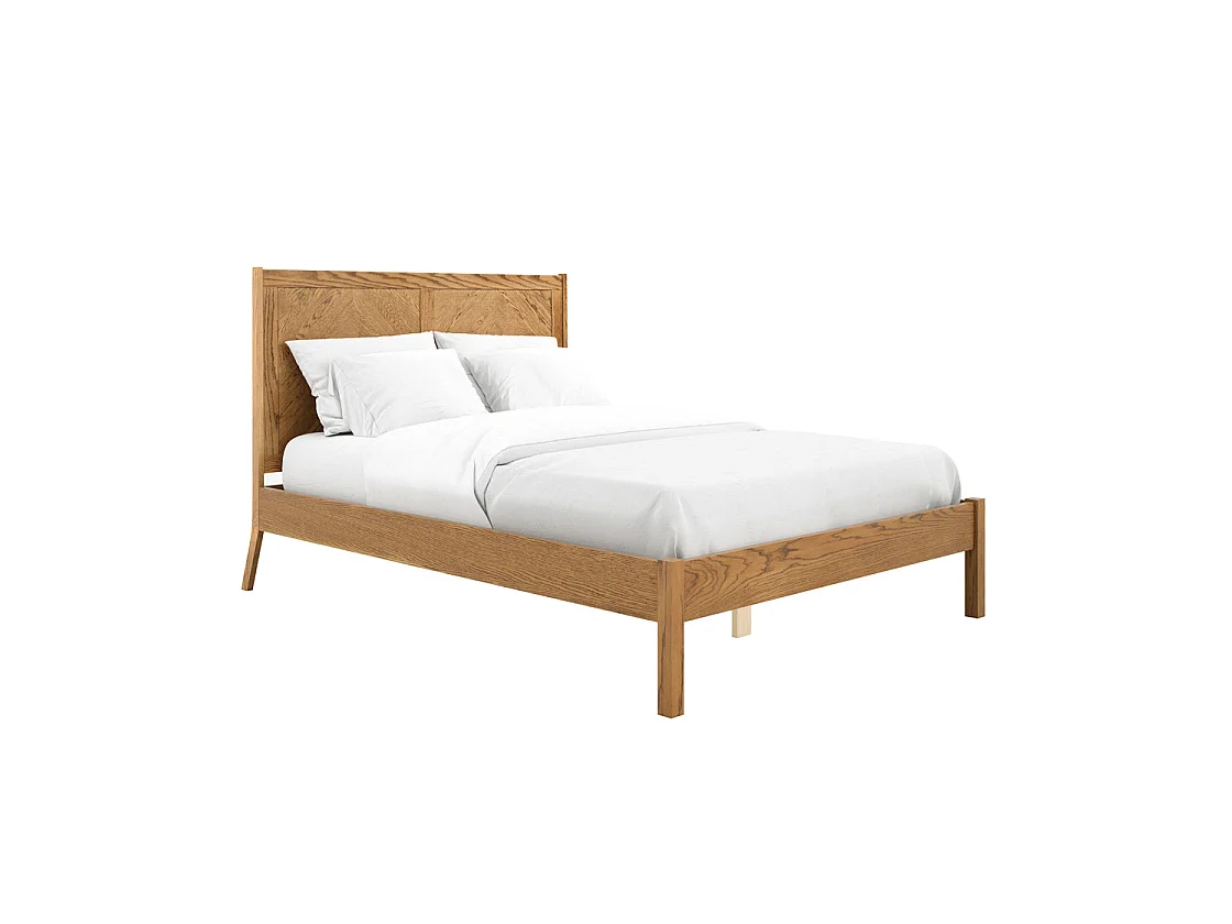 Dungarvan Chevron Natural Wood 4ft6 Double Bed with Headboard