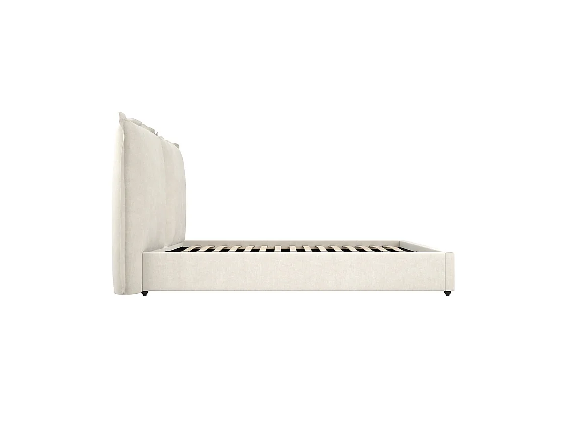 Wexford Ivory Linen Upholstered Double Bed 4ft6 with Pillow Headboard